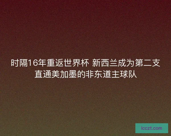 时隔16年重返世界杯 新西兰成为第二支直通美加墨的非东道主球队
